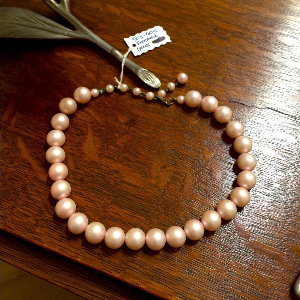1950’s pink faux pearls